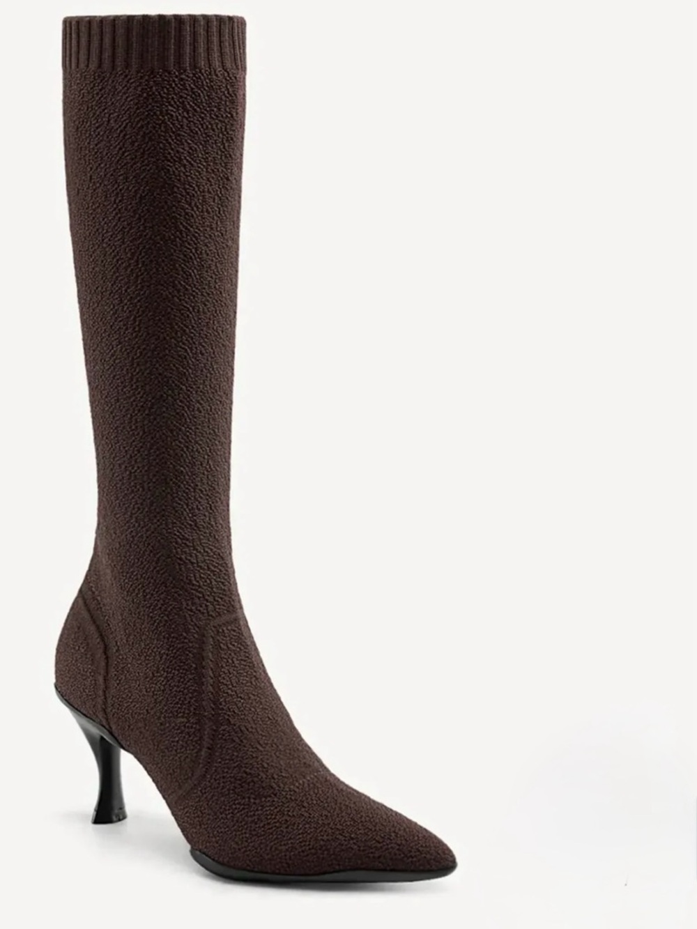 BelleVoyage Minimalist Pointed Toe Heeled Long Size 7.5 NEW Coffee Brown Preppy